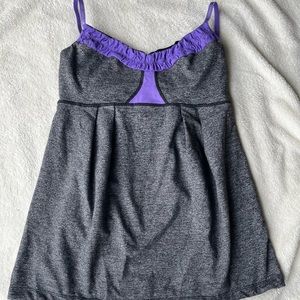 Lululemon tank Grey & Purple Sz 8